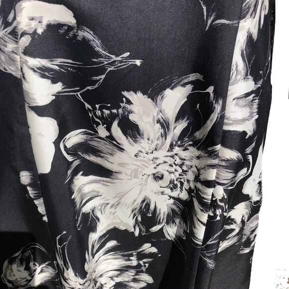 Ann Taylor black white floral off shoulder silk dress  size 4 NEW - Picture 9 of 12